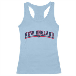 Vintage New England Pride Retro Varsity Athletic Style Graphic Racerback Tank Top Game Day Sports Fan