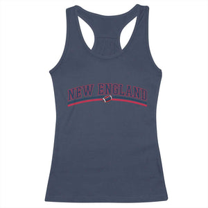 Vintage New England Pride Retro Varsity Athletic Style Graphic Racerback Tank Top Game Day Sports Fan