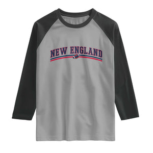 Vintage New England Pride Retro Varsity Athletic Style Graphic Raglan Shirt Game Day Sports Fan