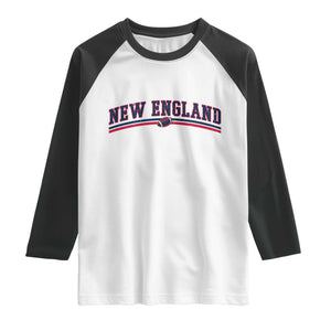 Vintage New England Pride Retro Varsity Athletic Style Graphic Raglan Shirt Game Day Sports Fan