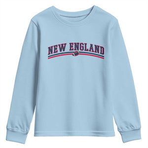 Vintage New England Pride Retro Varsity Athletic Style Graphic Youth Sweatshirt Game Day Sports Fan