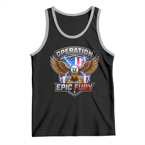 Operation Epic Fury Patriotic Bald Eagle Tank Top American Flag Shield Graphic Freedom Pride TS02 Black Athletic Heather Print Your Wear
