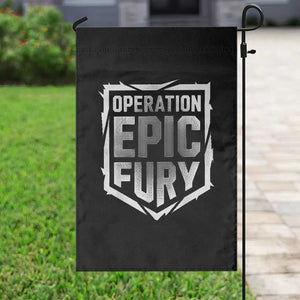 Operation Epic Fury Bold Tactical Shield Graphic Garden Flag Strong Patriotic Statement Freedom Supporters TS02 Print Your Wear