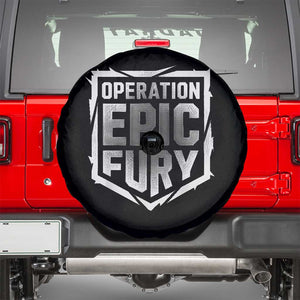 Operation Epic Fury Bold Tactical Shield Graphic Spare Tire Cover Strong Patriotic Statement Freedom Supporters TS02 Black Print Your Wear
