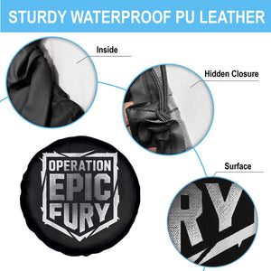 Operation Epic Fury Bold Tactical Shield Graphic Spare Tire Cover Strong Patriotic Statement Freedom Supporters TS02 Print Your Wear