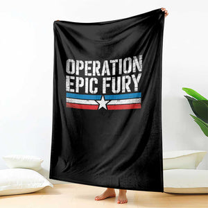 Operation Epic Fury Retro Patriotic Stripe Throw Blanket Vintage American Strength Freedom Supporters TS02 Print Your Wear
