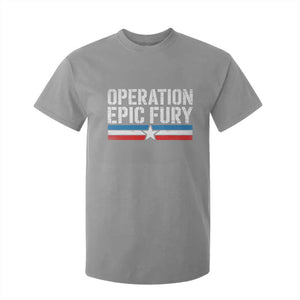 Operation Epic Fury Retro Patriotic Stripe T Shirt For Kid Vintage American Strength Freedom Supporters TS02 Sport Gray Print Your Wear