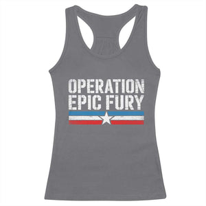 Operation Epic Fury Retro Patriotic Stripe Racerback Tank Top Vintage American Strength Freedom Supporters TS02 Charcoal Print Your Wear