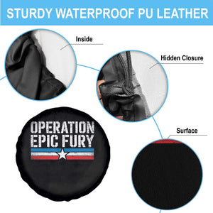 Operation Epic Fury Retro Patriotic Stripe Spare Tire Cover Vintage American Strength Freedom Supporters TS02 Print Your Wear