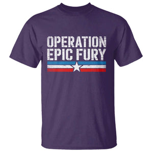 Operation Epic Fury Retro Patriotic Stripe T Shirt Vintage American Strength Freedom Supporters TS02 Purple Print Your Wear