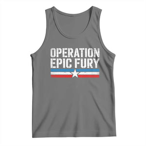 Operation Epic Fury Retro Patriotic Stripe Tank Top Vintage American Strength Freedom Supporters TS02 Black Heather Print Your Wear