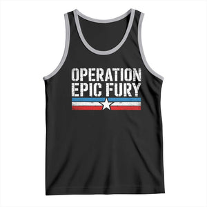 Operation Epic Fury Retro Patriotic Stripe Tank Top Vintage American Strength Freedom Supporters TS02 Black Athletic Heather Print Your Wear