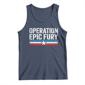 Operation Epic Fury Retro Patriotic Stripe Tank Top Vintage American Strength Freedom Supporters TS02 Navy Print Your Wear