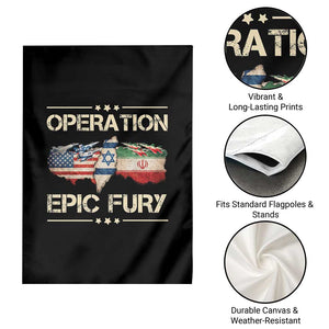 Operation Epic Fury USA Israel Garden Flag Patriotic Military Peace Through Strength TS02 Print Your Wear