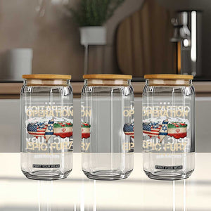 Operation Epic Fury USA Israel Glass Can Patriotic Military Peace Through Strength TS02 Print Your Wear