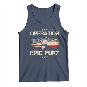 Operation Epic Fury USA Israel Tank Top Patriotic Military Peace Through Strength TS02 Navy Print Your Wear