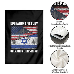 Operation Epic Fury Lions Roar Garden Flag USA Israel Flag Freedom Defense TS02 Print Your Wear
