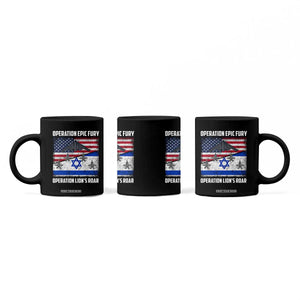 Operation Epic Fury Lions Roar Coffee Mug USA Israel Flag Freedom Defense TS02 Print Your Wear
