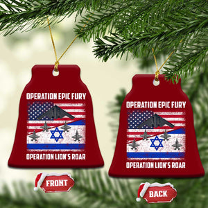 Operation Epic Fury Lions Roar Ceramic Ornament USA Israel Flag Freedom Defense TS02 Print Your Wear