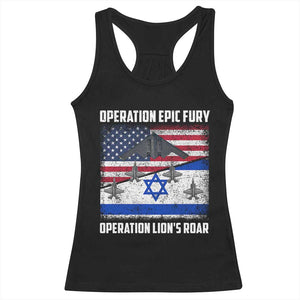 Operation Epic Fury Lions Roar Racerback Tank Top USA Israel Flag Freedom Defense TS02 Black Print Your Wear