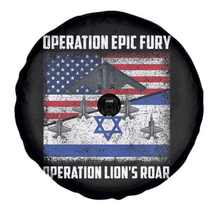 Operation Epic Fury Lions Roar Spare Tire Cover USA Israel Flag Freedom Defense TS02 Print Your Wear