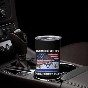 Operation Epic Fury Lions Roar Tumbler Cup USA Israel Flag Freedom Defense TS02 Print Your Wear