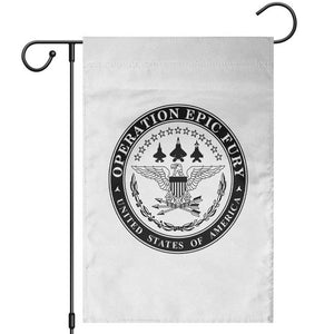 Operation Epic Fury USA Military Seal Garden Flag Patriotic Air Power Aviation Tribute TS02 White Print Your Wear