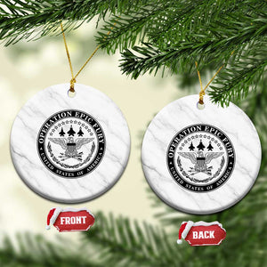 Operation Epic Fury USA Military Seal Ceramic Ornament Patriotic Air Power Aviation Tribute TS02 1pc White Marble Print Your Wear
