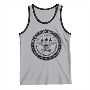 Operation Epic Fury USA Military Seal Tank Top Patriotic Air Power Aviation Tribute TS02 Athletic Heather Black Print Your Wear