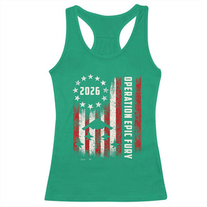 Operation Epic Fury 2026 American Flag Bomber Racerback Tank Top B2 Spirit Patriotic Air Dominance TS02 Irish Green Print Your Wear