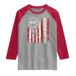 Operation Epic Fury 2026 American Flag Bomber Raglan Shirt B2 Spirit Patriotic Air Dominance TS02 Sport Gray Red Print Your Wear