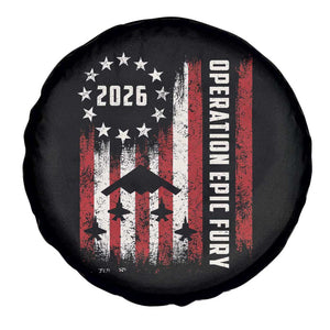 Operation Epic Fury 2026 American Flag Bomber Spare Tire Cover B2 Spirit Patriotic Air Dominance TS02 Print Your Wear