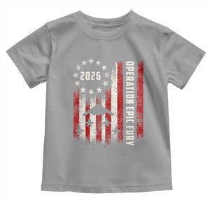 Operation Epic Fury 2026 American Flag Bomber Toddler T Shirt B2 Spirit Patriotic Air Dominance TS02 Sport Gray Print Your Wear