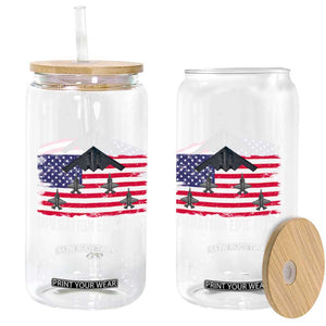 Operation Epic Fury Fighter Jet Formation American Flag Glass Can B12 Spirit USA Strength and Freedom TS02 Print Your Wear