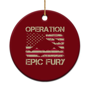 Operation Epic Fury Vintage American Flag Bomber Ceramic Ornament B2 Spirit Patriotic Strength TS02 1pc Red Print Your Wear