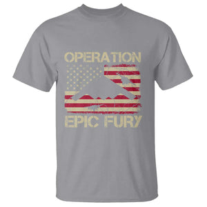 Operation Epic Fury Vintage American Flag Bomber T Shirt B2 Spirit Patriotic Strength TS02 Sport Gray Print Your Wear