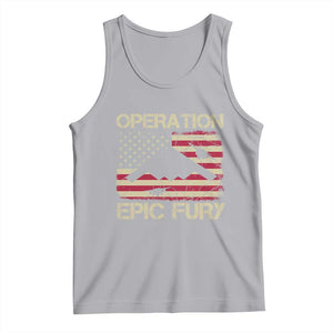 Operation Epic Fury Vintage American Flag Bomber Tank Top B2 Spirit Patriotic Strength TS02 Athletic Heather Print Your Wear