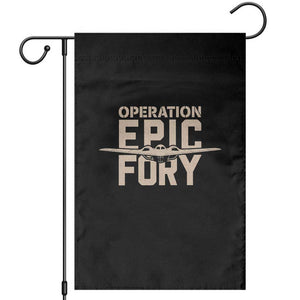 Operation Epic Fury Stealth Bomber Silhouette Garden Flag Patriotic B2 Spirit Aviation Statement TS02 Black Print Your Wear