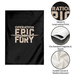 Operation Epic Fury Stealth Bomber Silhouette Garden Flag Patriotic B2 Spirit Aviation Statement TS02 Print Your Wear