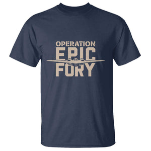 Operation Epic Fury Stealth Bomber Silhouette T Shirt Patriotic B2 Spirit Aviation Statement TS02 Navy Print Your Wear