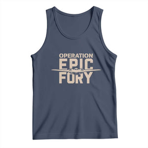 Operation Epic Fury Stealth Bomber Silhouette Tank Top Patriotic B2 Spirit Aviation Statement TS02 Navy Print Your Wear