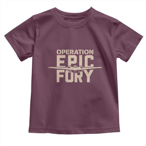 Operation Epic Fury Stealth Bomber Silhouette Toddler T Shirt Patriotic B2 Spirit Aviation Statement TS02 Maroon Print Your Wear