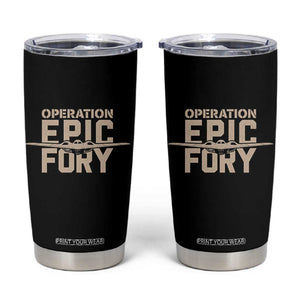 Operation Epic Fury Stealth Bomber Silhouette Tumbler Cup Patriotic B2 Spirit Aviation Statement TS02 Black Print Your Wear