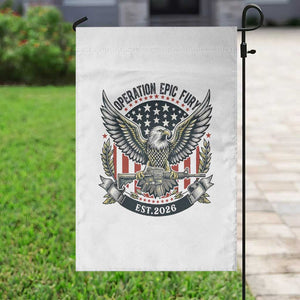 Operation Epic Fury Patriotic Eagle Crest Est 2026 Garden Flag American Strength Freedom TS02 Print Your Wear