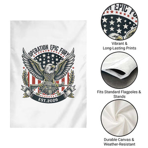 Operation Epic Fury Patriotic Eagle Crest Est 2026 Garden Flag American Strength Freedom TS02 Print Your Wear