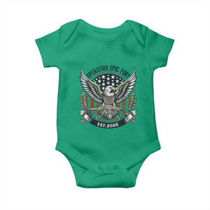 Operation Epic Fury Patriotic Eagle Crest Est 2026 Baby Onesie American Strength Freedom TS02 Irish Green Print Your Wear