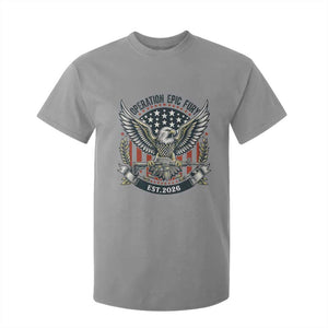Operation Epic Fury Patriotic Eagle Crest Est 2026 T Shirt For Kid American Strength Freedom TS02 Sport Gray Print Your Wear