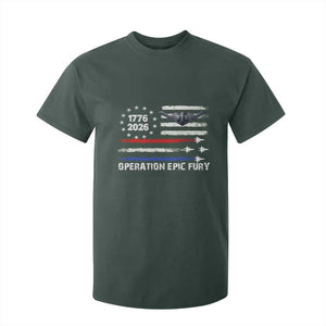 Operation Epic Fury 1776 2026 American Flag Aviation T Shirt For Kid Freedom Anniversary Statement TS02 Dark Forest Green Print Your Wear