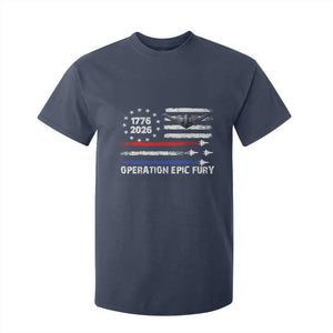 Operation Epic Fury 1776 2026 American Flag Aviation T Shirt For Kid Freedom Anniversary Statement TS02 Navy Print Your Wear