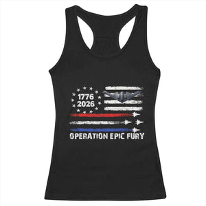 Operation Epic Fury 1776 2026 American Flag Aviation Racerback Tank Top Freedom Anniversary Statement TS02 Black Print Your Wear